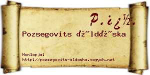 Pozsegovits Áldáska névjegykártya